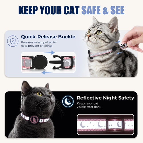 Airtag Cat Collar with Waterproof Holder for Cats and Kittens