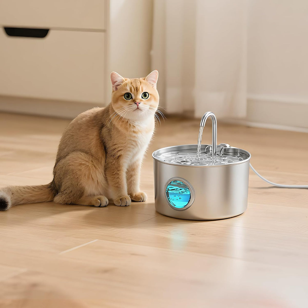 Cat Water Fountain Filter: Cat Fountain Filters - Pet Dispenser Replacementfilter - Suitable for Stainless Steel Water Fountains for Cats - 6 Filters + 6 Sponges of Dog Dispenser