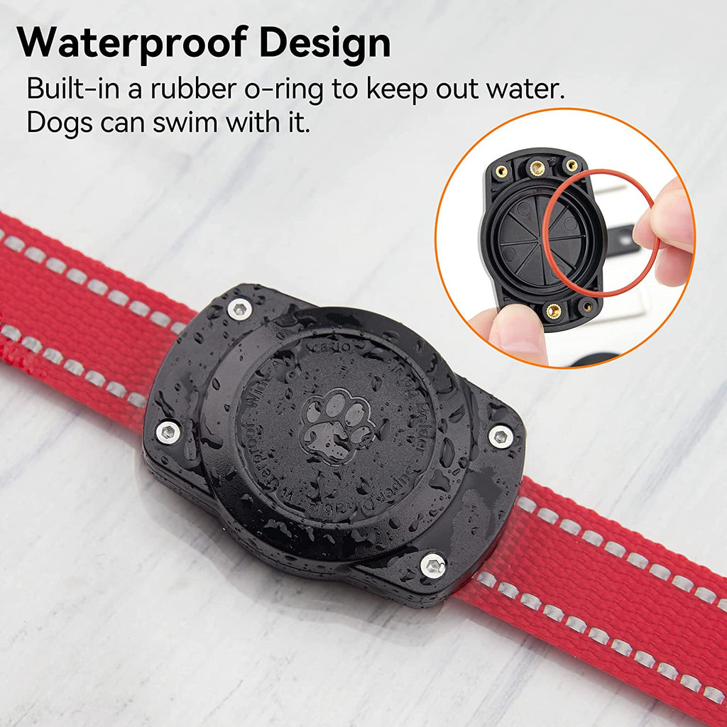 IPX8 Waterproof for Airtag Dog Collar Holder, Secure & Discreet, Fits All Width Pet Collars, Sealed Waterproof Airtag Case for Giant Pets (1 Pack-Black)