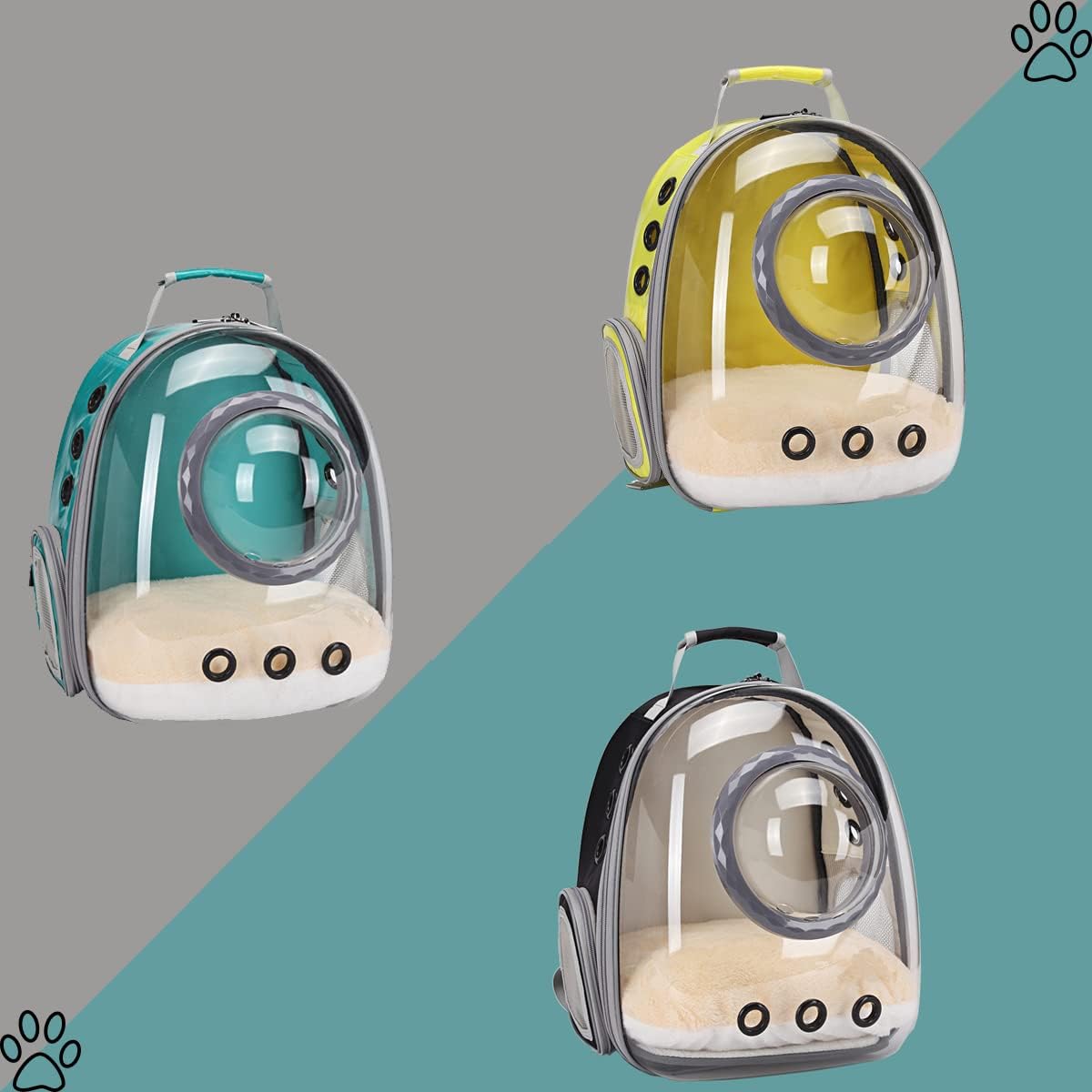 Cat Bubble Backpack Carrier, Space Capsule Astronaut Clear Pet Backpack Carrier for Cat and Small Puppy (Green)