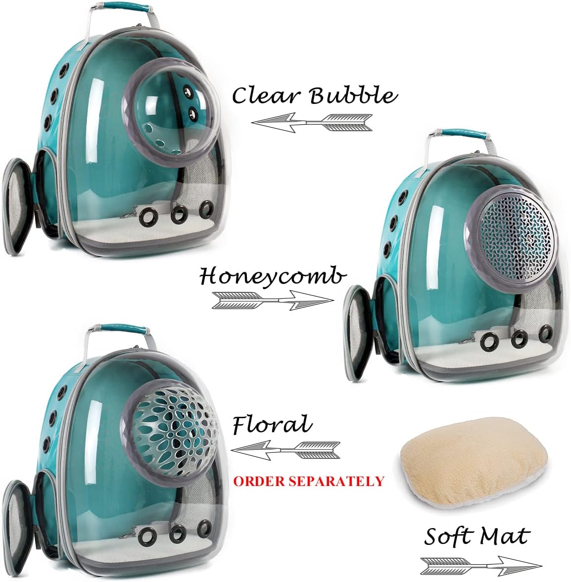 Cat Bubble Backpack Carrier, Space Capsule Astronaut Clear Pet Backpack Carrier for Cat and Small Puppy (Green)