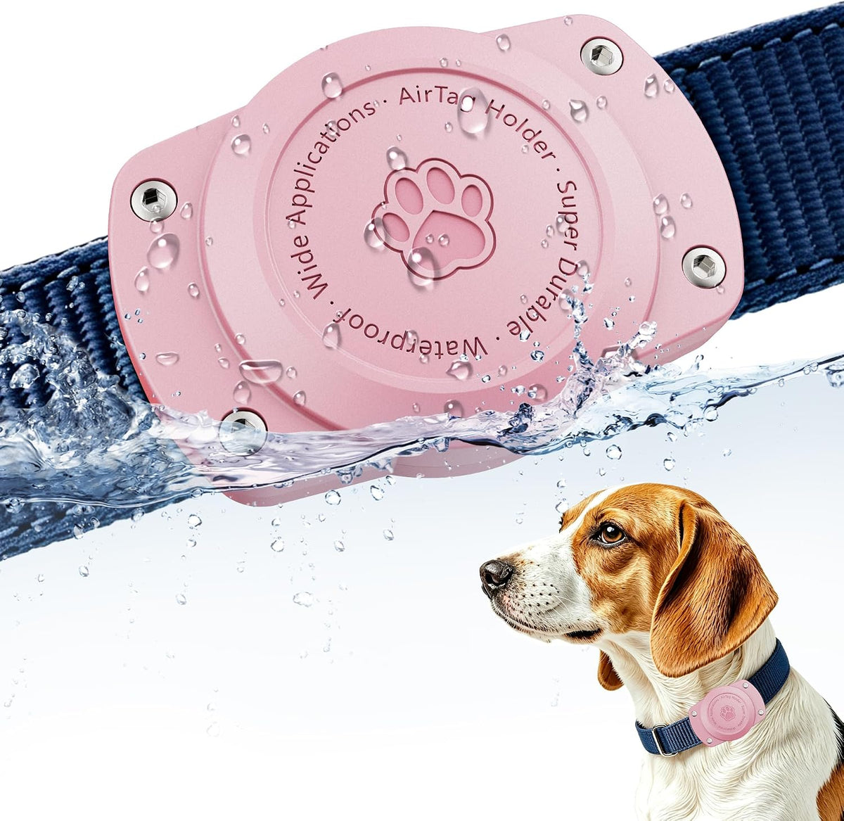 IPX8 Waterproof for Airtag Dog Collar Holder, Secure & Discreet, Fits All Width Pet Collars, Sealed Waterproof Airtag Case for Giant Pets (1 Pack-Black)