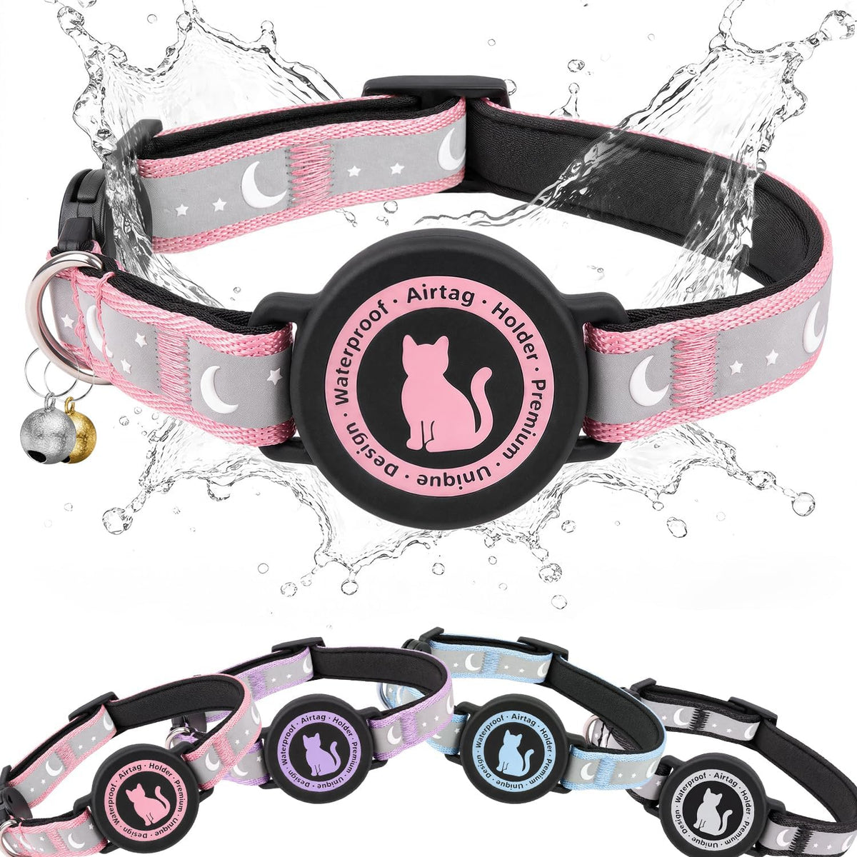 Airtag Cat Collar with Waterproof Holder for Cats and Kittens