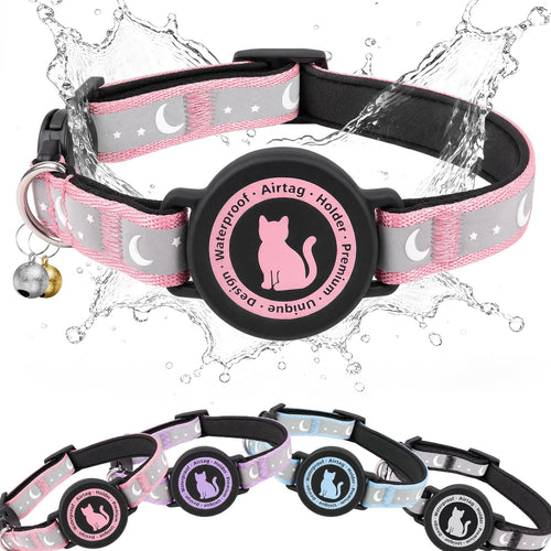 Airtag Cat Collar with Waterproof Holder for Cats and Kittens
